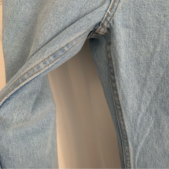Vintage 100% Cotton Light Wash Straight Leg Denim Jeans 36x30 - Picture 10 of 13